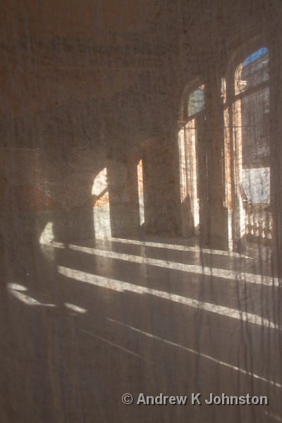 1110_7D_2514.jpg - Faded grandeur: former famous restaurant in Havana, photographed through a muslin curtain