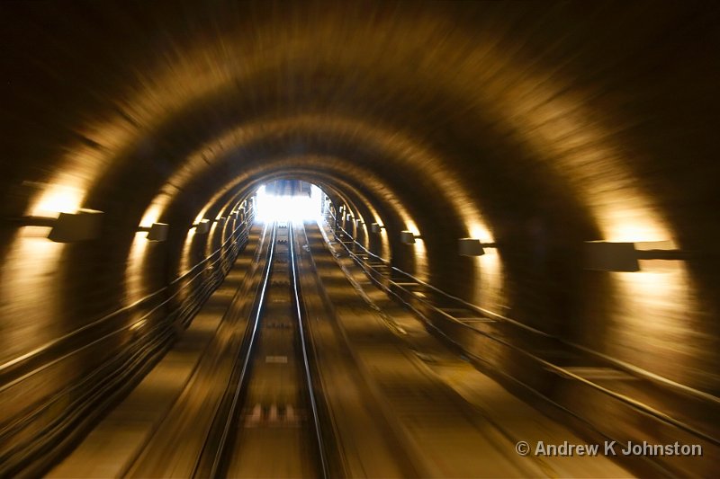 0709_40D_7820.jpg - Heidelberg has a wonderful little funicular railway, which goes up to a great viewpoint above the town. This shot was taken emerging from one of its tunnels.