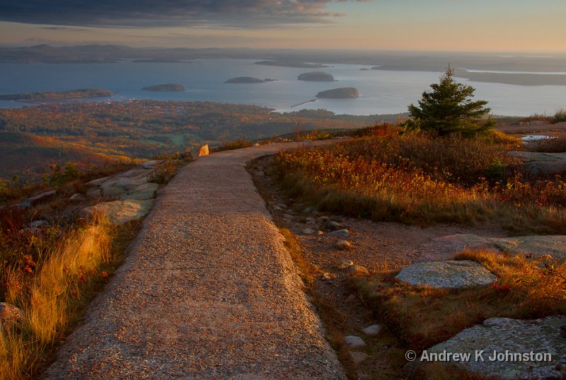 1008_40D_4728.JPG - Sunrise over Bar Harbor, Maine, from Mount Cadillac